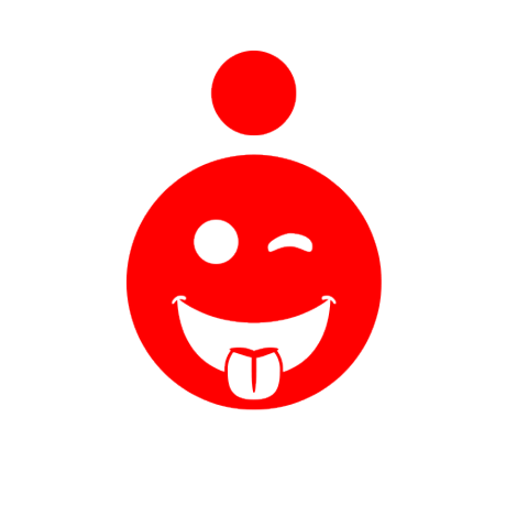 Piktogramm Smiley mit rausgestreckter Zunge.